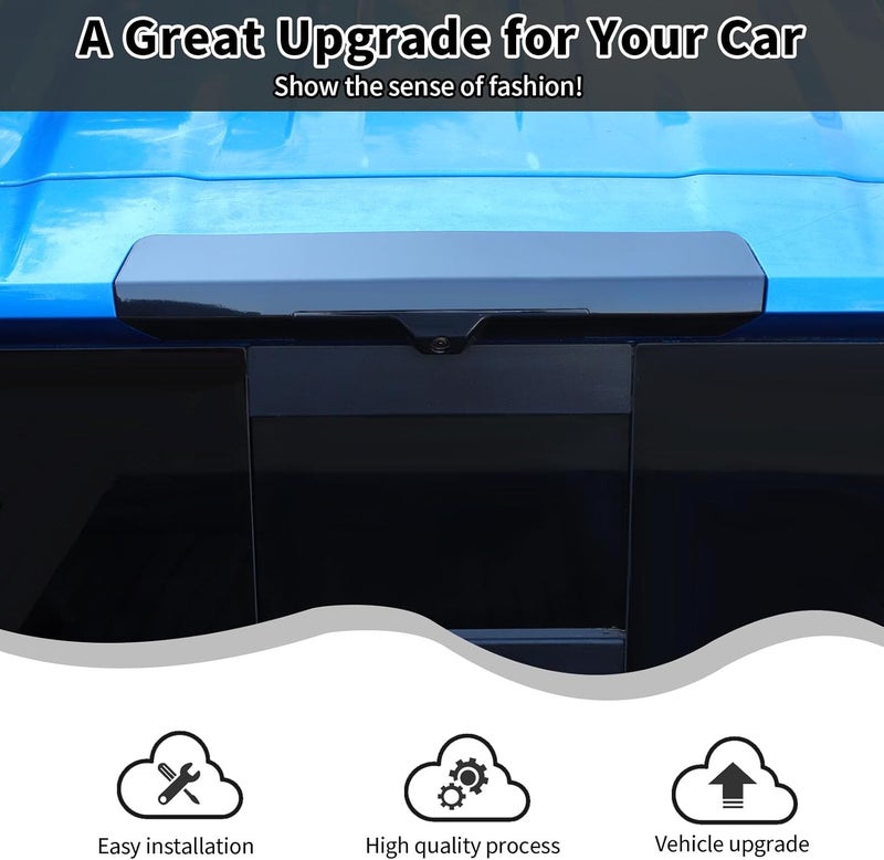 HTHE High Mount Brake Light Cover Trim Compatible with Chevrolet Silverado 2022 2023 2024 2025 Exterior Accessory ABS 3ps(Black) - Image 2